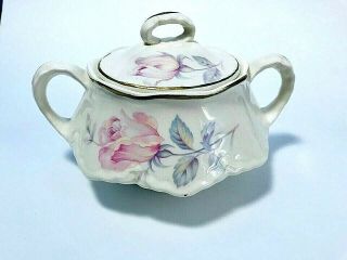 Homer Laughlin Vintage 1940 ' s Sugar Bowl and Creamer Made in the USA 3