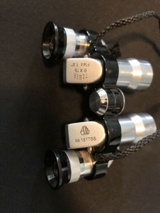 Vintage Tower Miniature Binoculars 6x15 Field 7.  5 Carry Case lens glasses scope 3