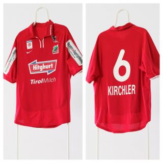 Vintage Mens Nike Tirol Insbruck Kirchler Jersey T Shirt Red 2001 - 2002 Size Xl