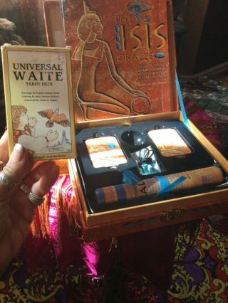Egyptian Oracle Kit Calander & Vintage Tarot Deck W Deal Magical