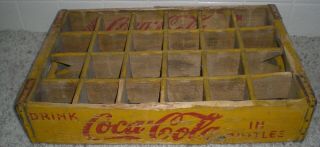 Collectible Vintage Coca Cola Wood Bottle Carrier Crate Box 24 Dividers Santa Fe