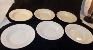 Six Vintage Ivory Homer Laughlin China Rimmed Bowls Restaurant Ware Usa