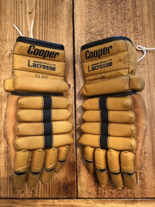Vintage Cooper Lacrosse Gloves Armadillo Thumb CLGQ 2