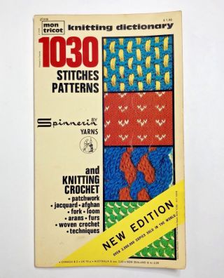 Vintage Mon Tricot Knitting Dictionary 1030 Stitches Patterns Crochet Book