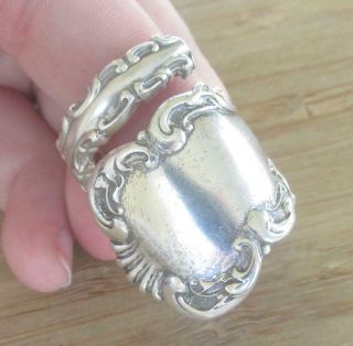 Vintage Handmade Sterling Silver Spoon Ring Sz 9 12 - F7394