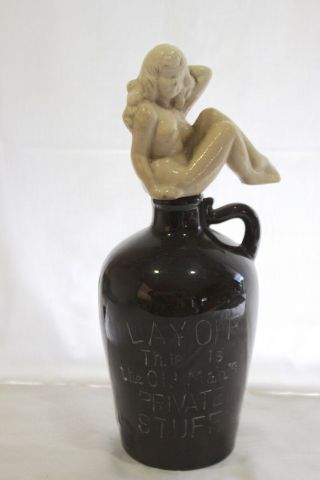 Nude Decanter Bottle Sexy Woman Lady Stopper Vintage 50 