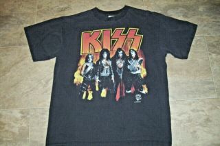 Vtg Kiss 1996 Concert Band T - Shirt Alive Worldwide Cronies Usa Kiss Army Depot