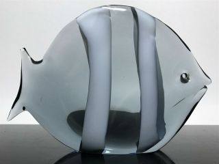 Vtg Signed Elio Raffaeli Nautical Fish Modernist Art Glass Statue Sculpture
