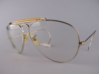 Vintage B&l Ray Ban Outdoorsman 1/30 10k Eyeglasses Frames Coil Arm Made In Usa
