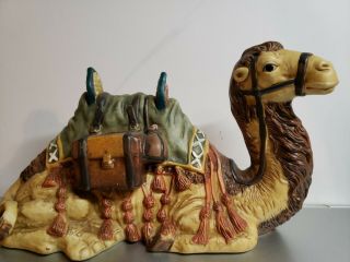 O’well Vintage Porcelain Hand Painted Christmas Nativity Camel 8.  5 " L