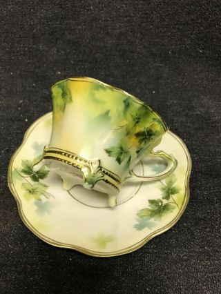 Vintage RS PRUSSIA footed CUP & SAUCER w/scallops 2