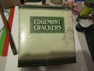 Vintage Edgemont Crackers Tin Can By The Green & Green Co Dayton,  Ohio