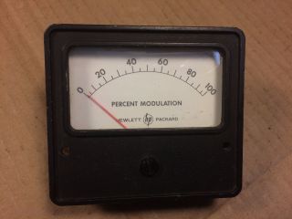 Vintage Hewlett Packard Percent Modulation Meter Measures 0 - 100 Gauge