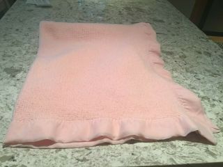 Vintage Baby Gordon Pink Thermal Blanket For Crib Car Seat Or Stroller