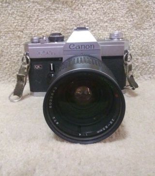 Vintage Canon Ftb Ql 35mm Film Camera W/ Tokina 28 - 85mm F4 Lens
