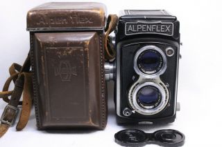 【very Good】 Alpenflex Tlr Film Camera W/1:3.  5 Lens From Japan