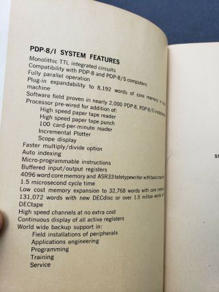 Vintage 1968 Digital DEC Small Computer Handbook PDP - 8/I 4