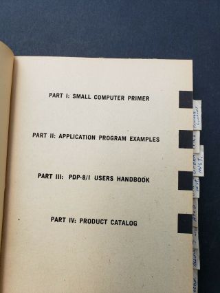 Vintage 1968 Digital DEC Small Computer Handbook PDP - 8/I 5