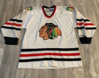 Vintage 90s Ccm Chicago Blackhawks Hockey Jersey Size Large