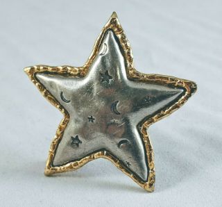 Vintage Jj Jonette Jewelry Signed Designer Star Brooch Pin