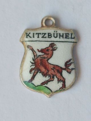 Kitzbuhel,  Austria Vintage Silver Enamel Travel Charm