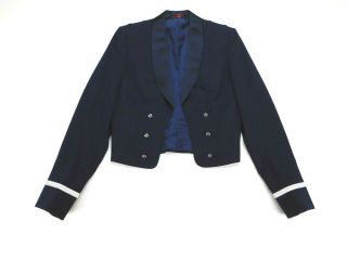 Vintage Womens Us Air Force Officer Military Mess Dress Blue Poly/wool Jacket 10