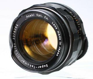 Asahi Pentax - Takumar 50mm F/1.  4 M42 Screw Mount Lens No.  3378264