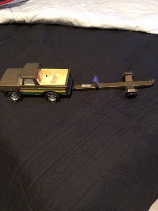 Vintage Nylint Ford Bronco " Bass Chaser " Toy Truck With Trailer