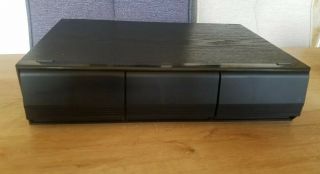 Vintage Audio Cassette Tape Storage Box 3 Drawer Unit Holds 36 Tapes Black