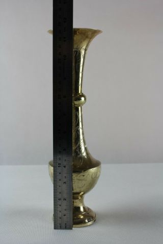 Vintage Indian brass vase 29.  5 x 8.  5 cm 2