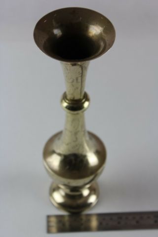 Vintage Indian brass vase 29.  5 x 8.  5 cm 4