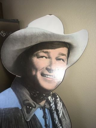 vintage movie theater lobby stand up life size color cut out of Roy Rogers 6 ft 7