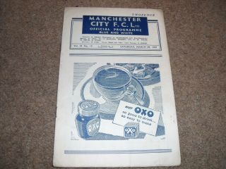 Vintage Manchester City V Nottingham Forest 29th March 1947 Vol 41 No 19
