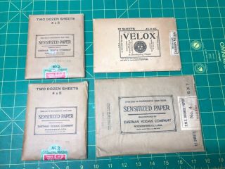 Vtg 1920’s Eastman Kodak Company Sensitized Paper 4 Packs