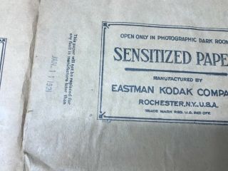Vtg 1920’s Eastman Kodak Company Sensitized Paper 4 packs 8
