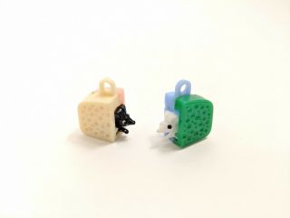 Set Of 2 Vintage Plastic Movable Mouse/ Rat In Cheese Gumball Prize Charm