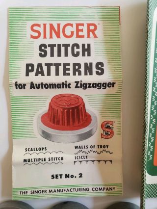 Singer SEWING Automatic Zigzagger Stitch Patterns Set 2 Vintage 161004 - 161007 5