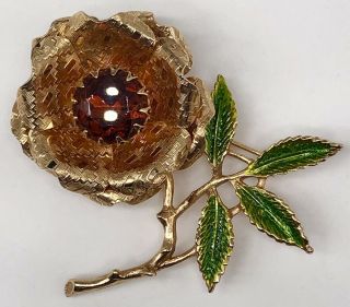 Vintage Sarah Coventry Crystal Rhinestone Flower Brooch
