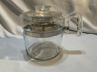 Vintage Pyrex Glass Stovetop Coffee Percolator 6 Cup 7756 Flame Ware Complete