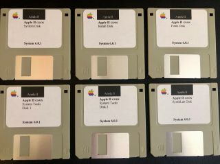 Apple Ii Gs/os System 6.  0.  1 - 6 Disk Set - Apple Iigs Computers