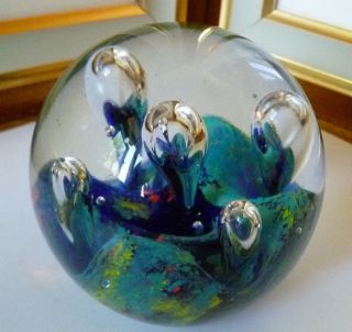 Vintage Murano Art Glass Vase With Sea Waves