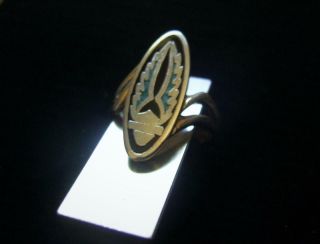 Vintage Sterling Silver Turquoise Inlay Wings Design Ring 3