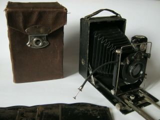 Gomz Fotokor - 1 Vintage Soviet Folding Plate Camera Ortagoz Ussr
