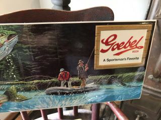 Vintage 1984 Limited Edition Goebel Beer Sign No.  2 - Trout Fly Fishing - Stroh’s 3