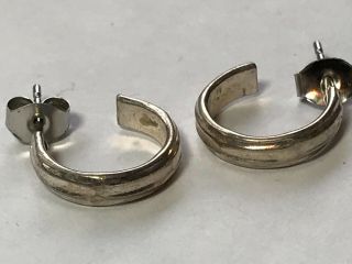Vintage 1/2 " Hoop Earrings.  925 Sterling Silver J207