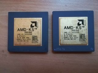 Amd - K5 - Pr150abr,  Vintage Rare Cpu,  Gold,  Cond.