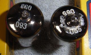 Valvo ECC83 matched pair 45° decl.  getter vacuum tubes (=12AX7) Hamburg factory 4