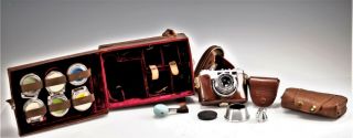 Vintage Diax Ii B 35mm Film Camera And Lens With Add Ons & Cases