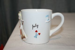 Vintage Inarco E - 1680 4th of July Angel of the Month Mug Cup 2
