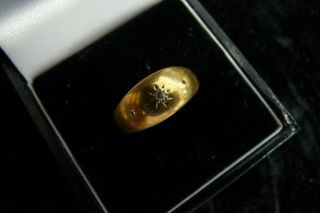 Vintage Yellow Gold 18 Carat Ring Scrap With Clear Stones 1.  6gms Y35 J4
